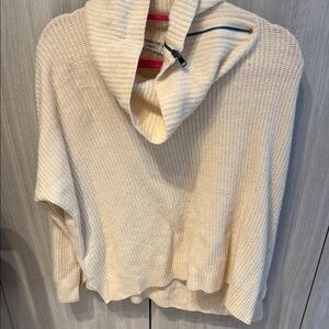 Vince Cream Cowl Neck Sweater w/ zipper slit size M